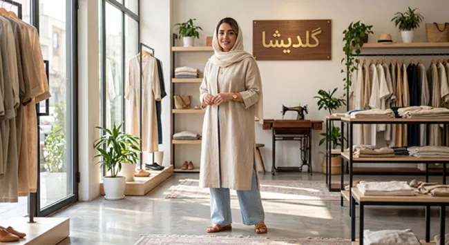 پارچه مانتو تابستانی مانتو تابستانی خنک با پارچه لینن و دوخت سفارشی در گلدیشا